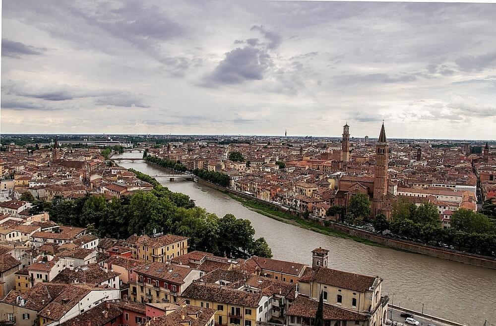 View of Verona from the hill of Castel San Pietro