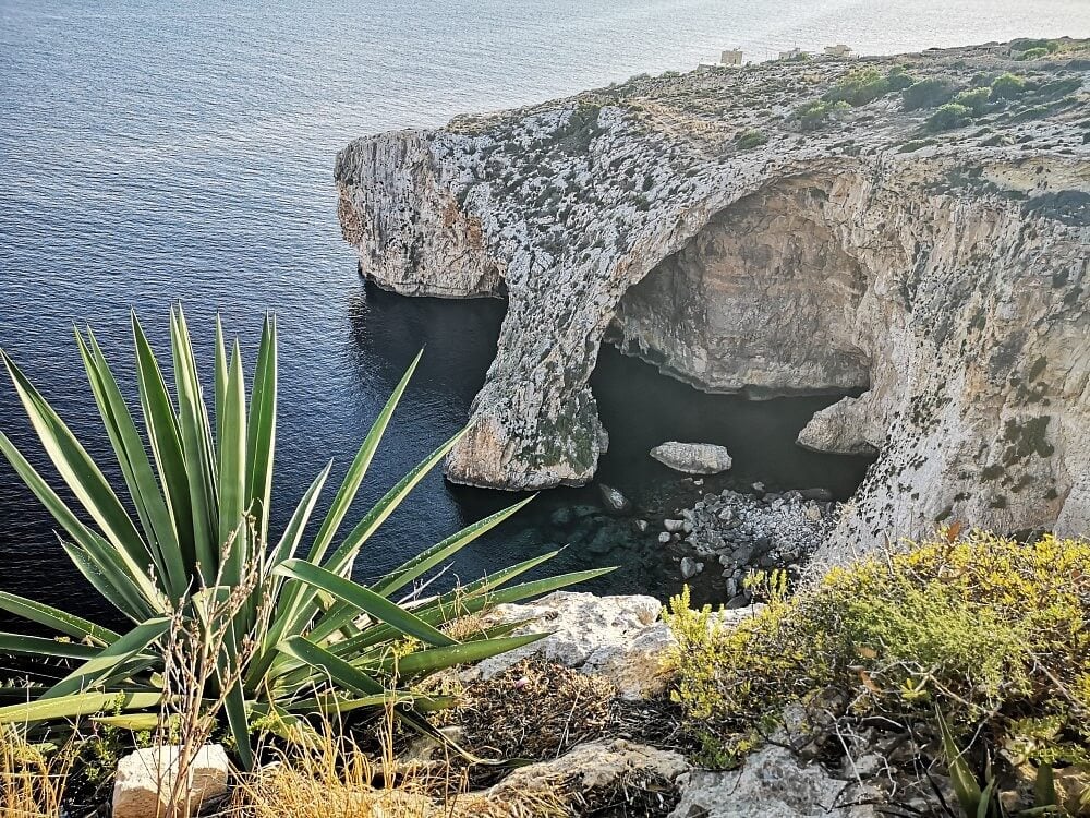 View over Blue Grotto in Malta - A Sea Cave in the Mediterranean
