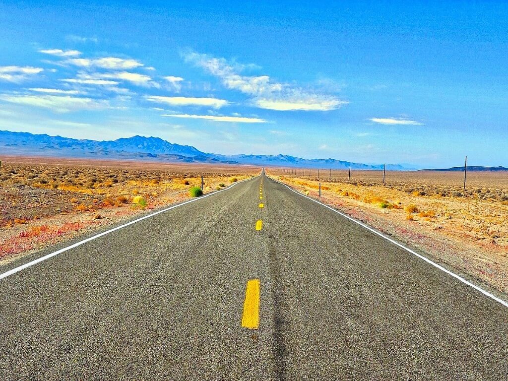 empty asphalt road in Arizona