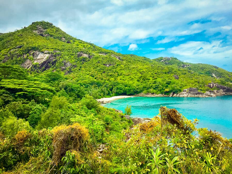 Panoramic View over Anse Major Bay in Mahe island, Seychelles