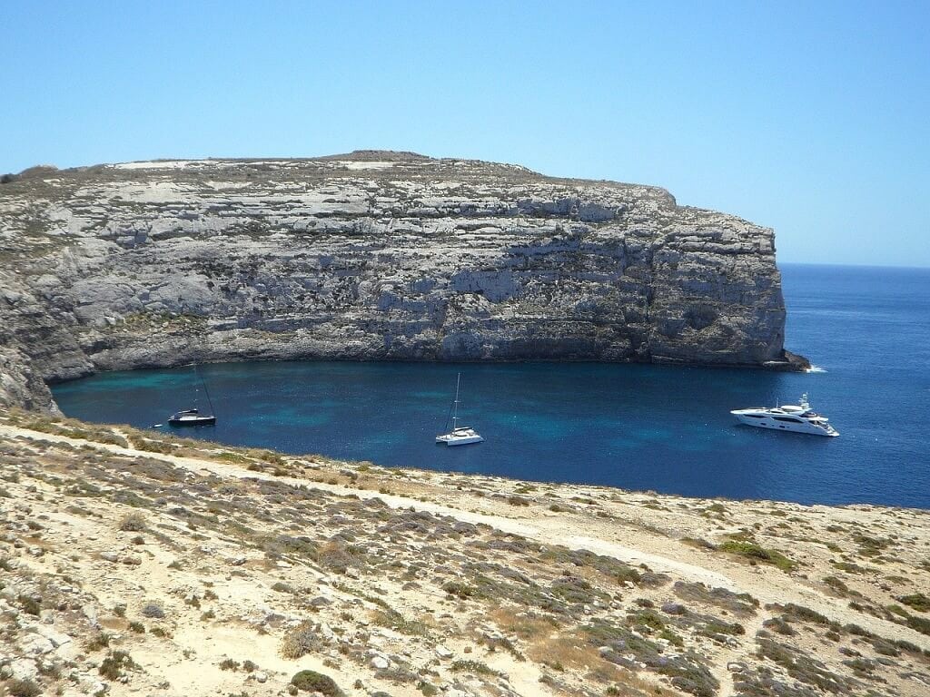 Lagoon in Maltese Gozo island