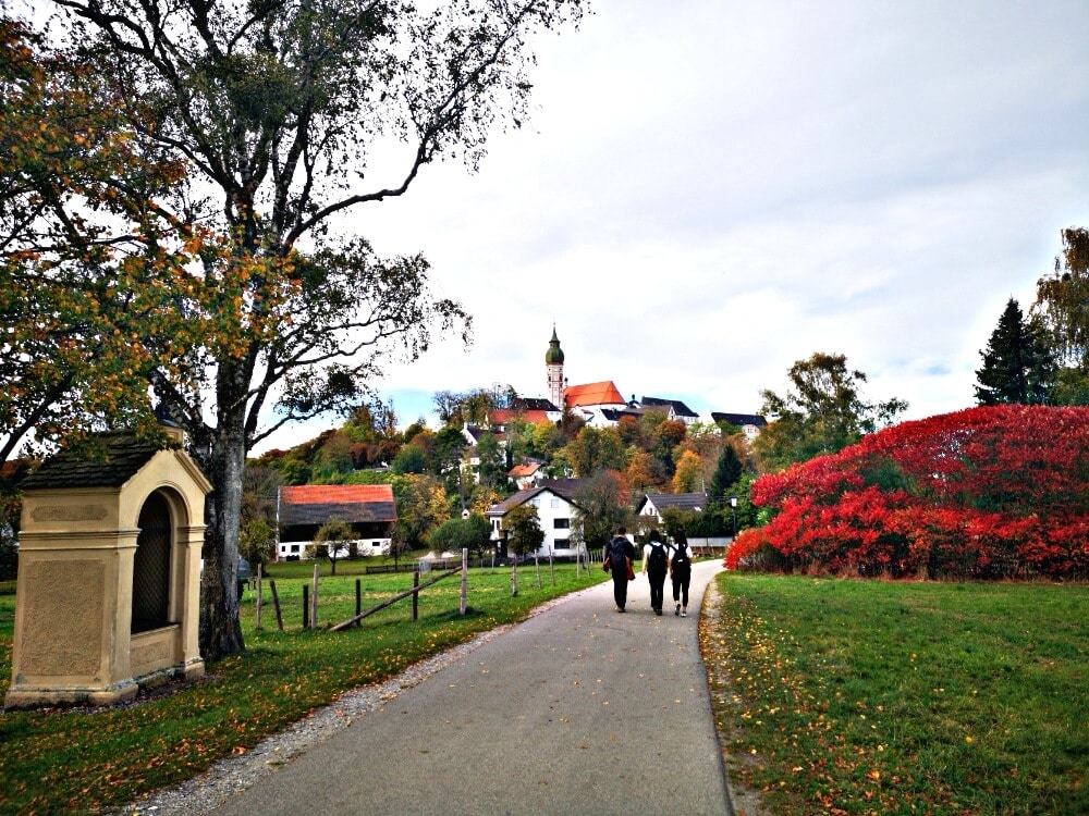 Trees and flowers on the way to Andechs