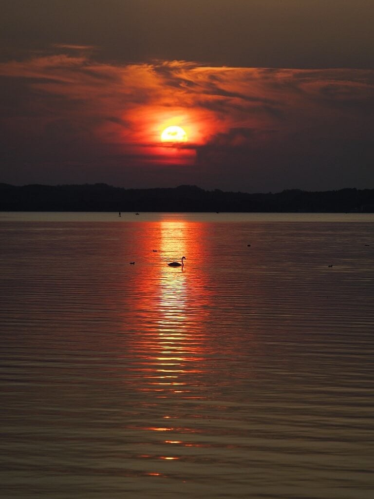 Sunset at Chiemsee lake in Bavaria