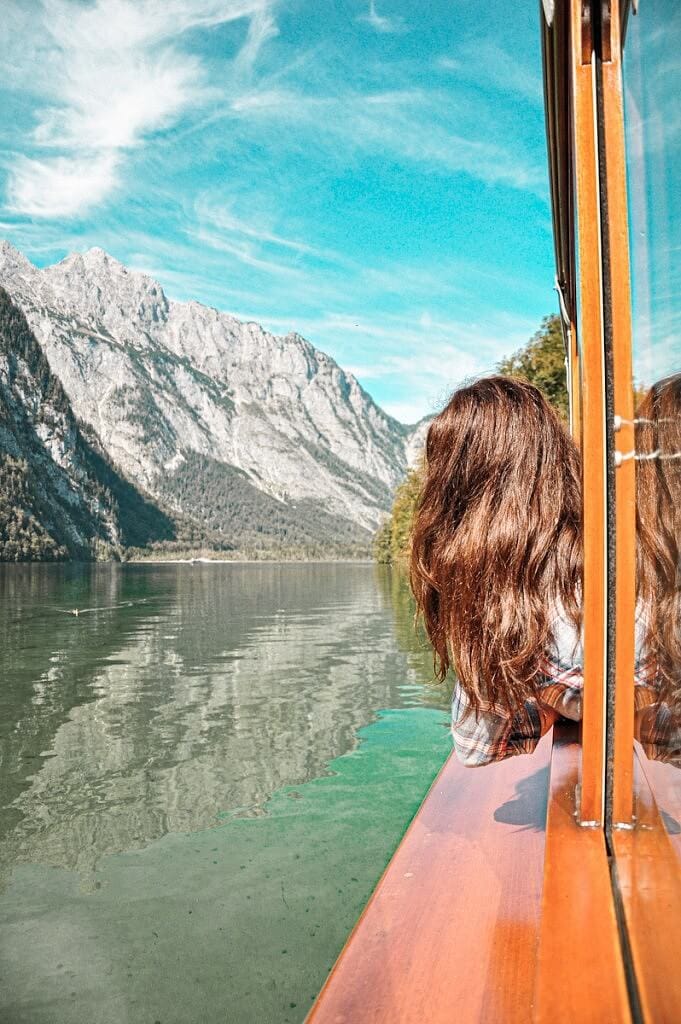 Looking out the ferry crossing the Koenigsee lake