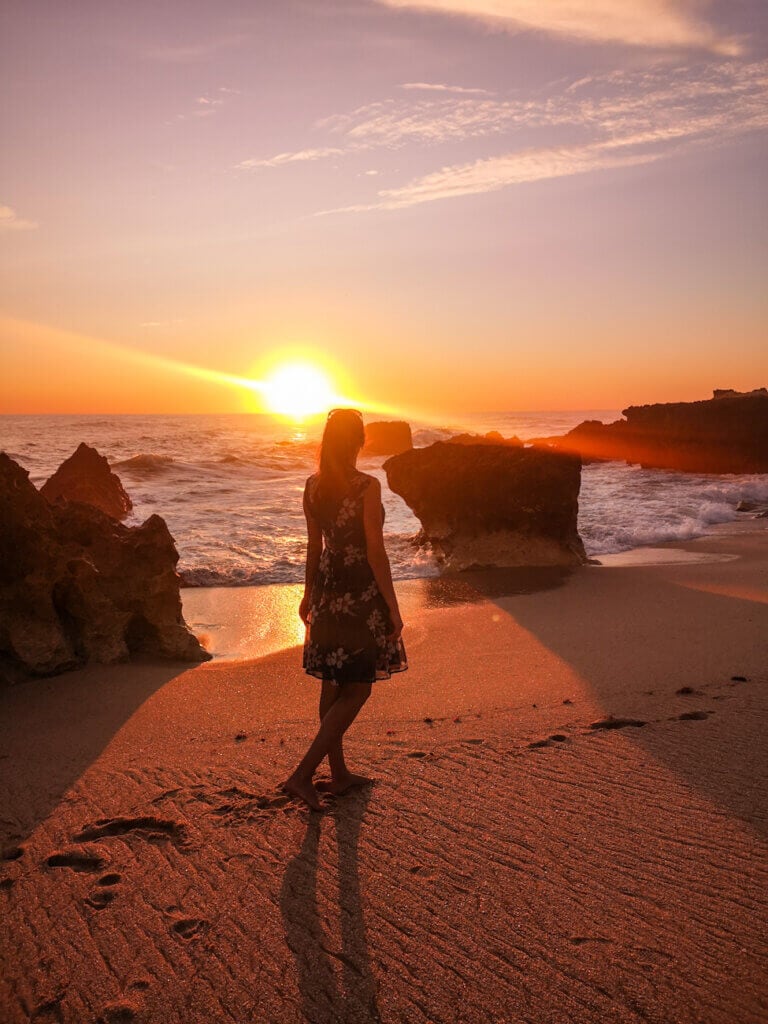 Sunset view over Evaristo Beach