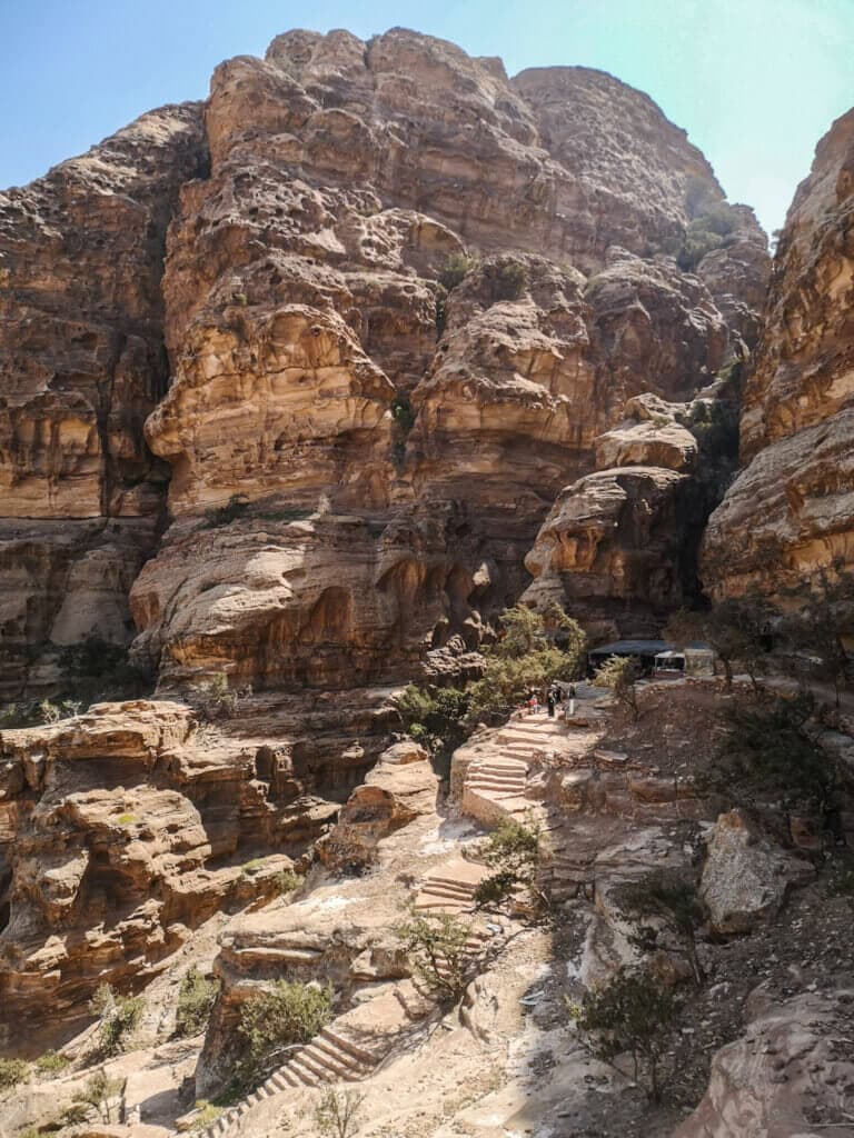 Stairs on the ways from Little Petra to Petra