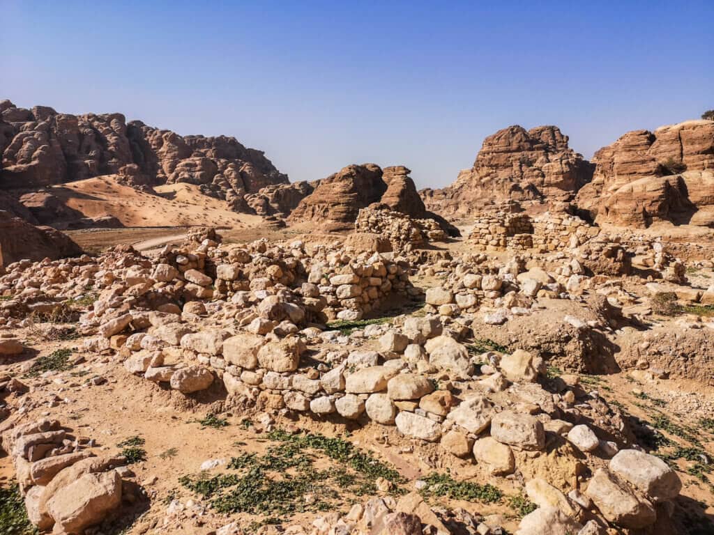 View over Ancient Neolithic Village in Little Petra