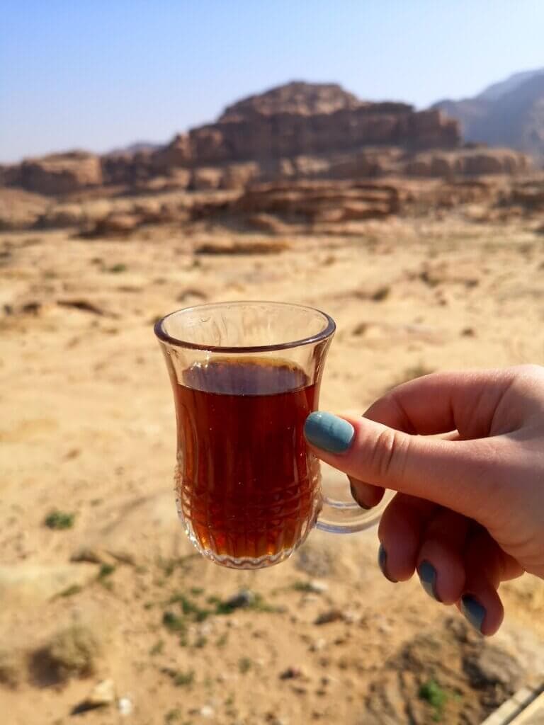 Drinking arabic tee in Jordan