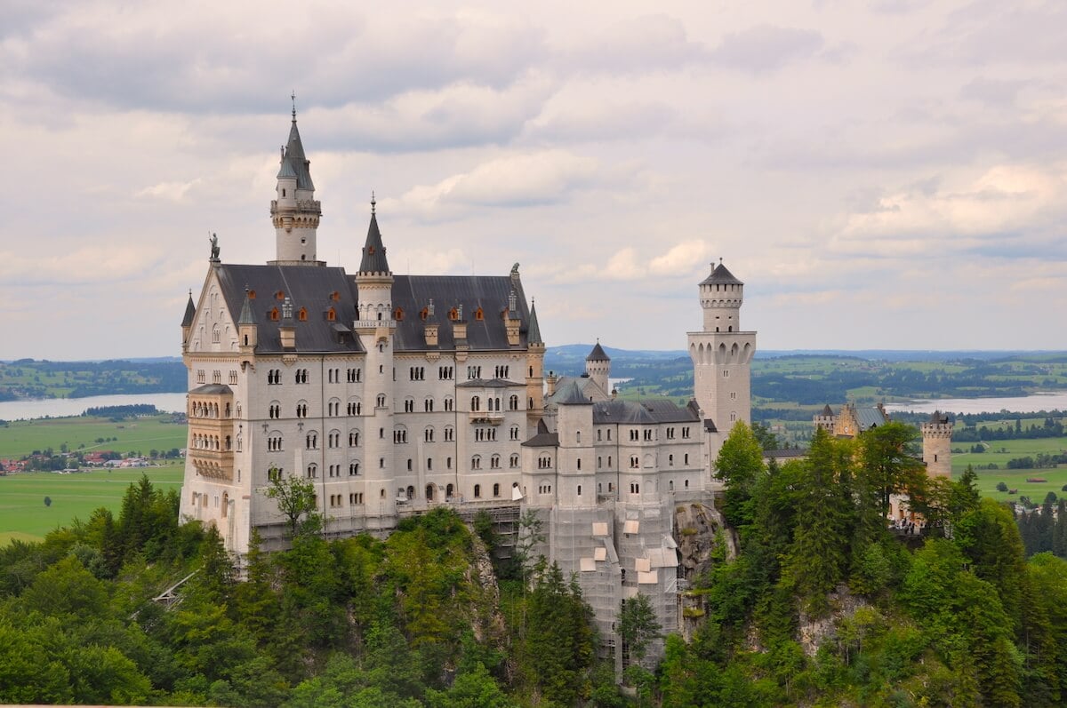 Panoramic view of Neuschwanstein Castle