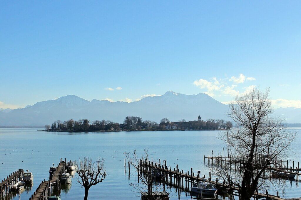 Fraueninsel on Lake Chiemsee in winter