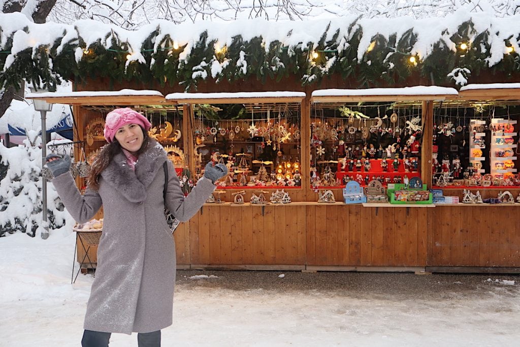 girl enjoying Munich Christmas Markets
