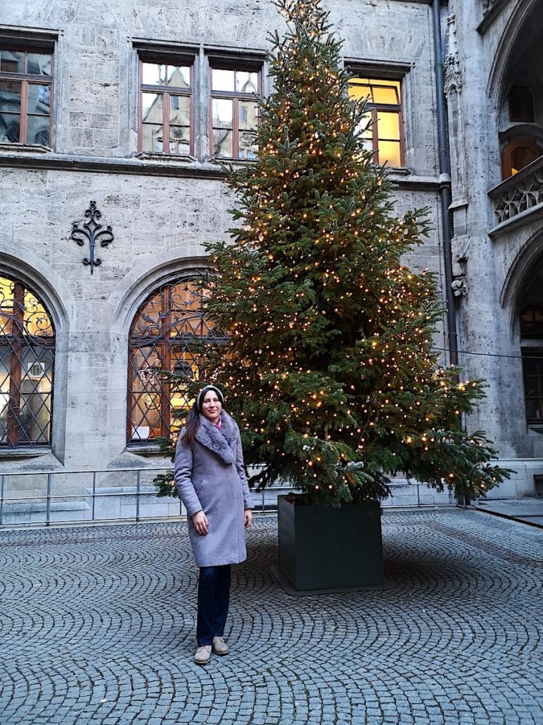 Munich city hall courtyard christmas market