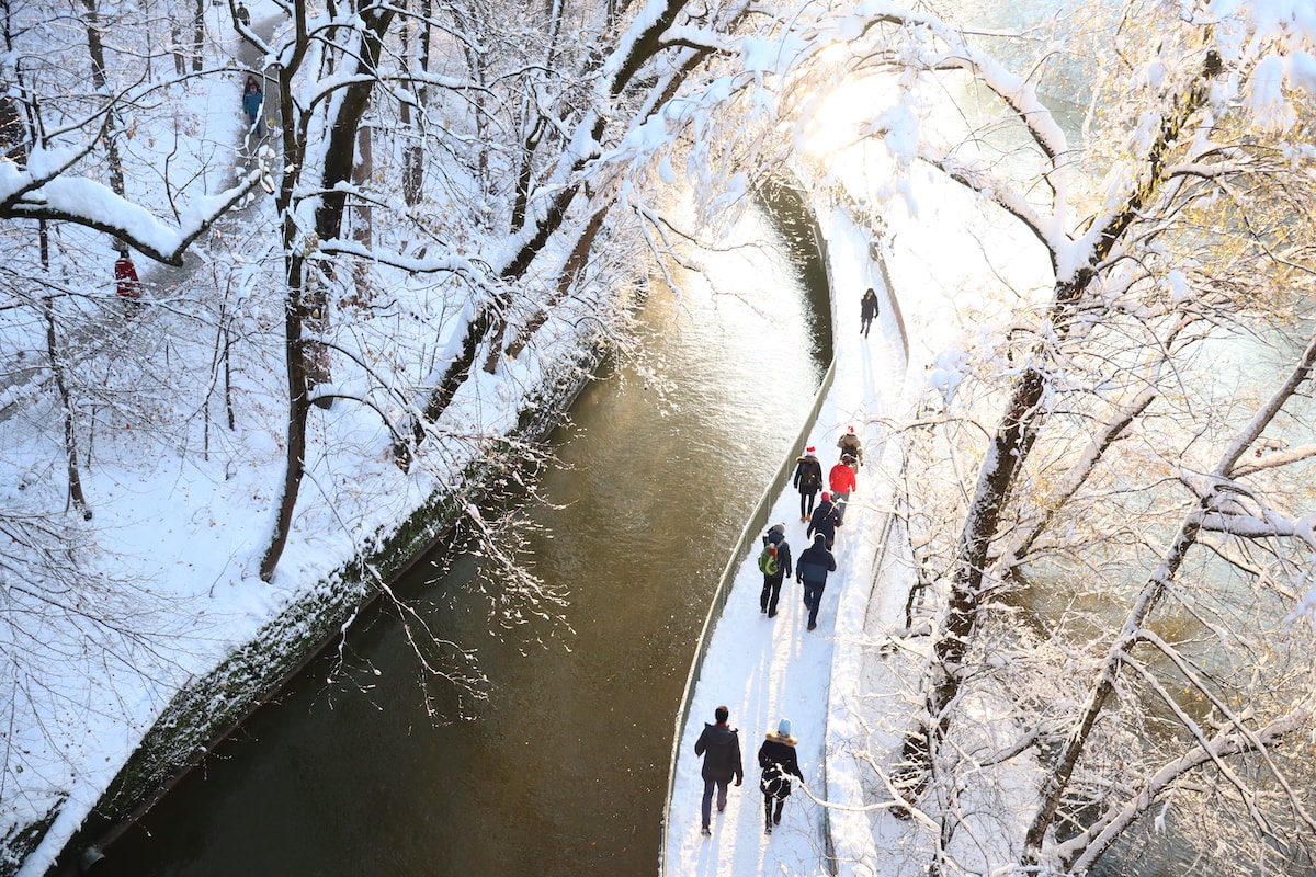 Walking in Munich in Winter