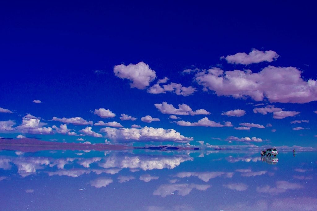 Bolivia Salt Flats Reflection on water