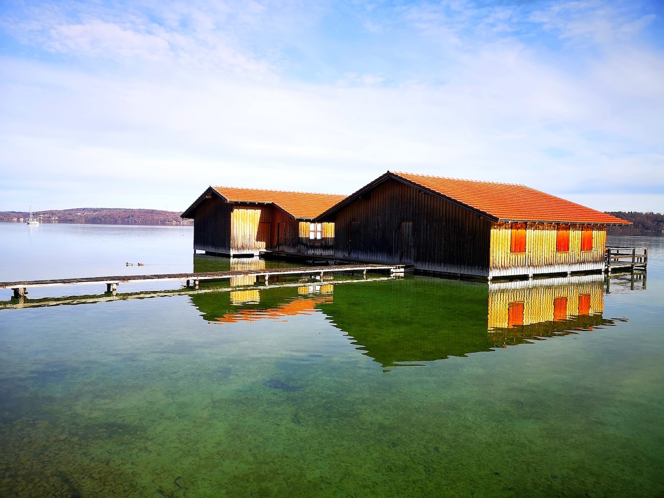 Boat Houses on Lake