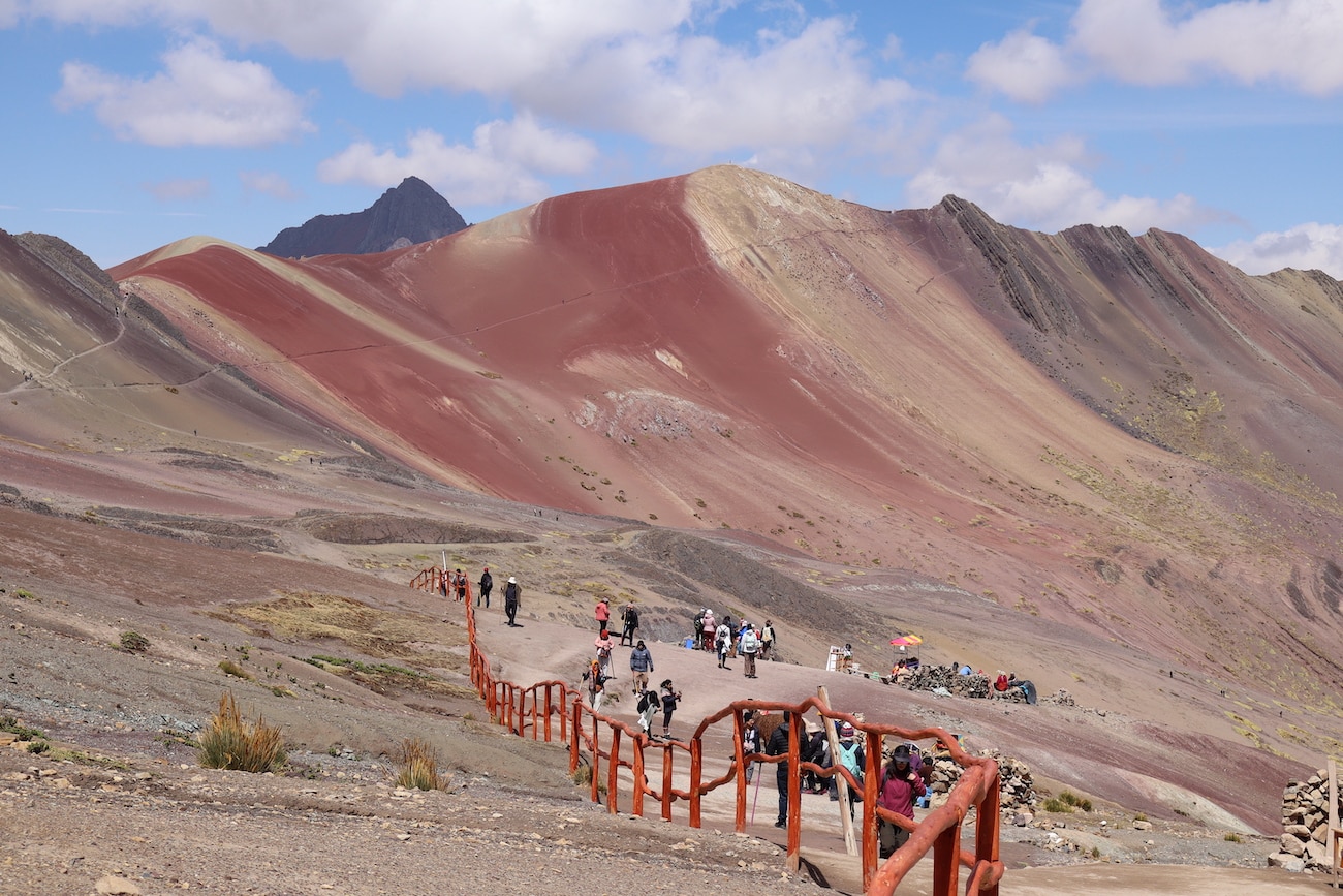 Hiking up to Vinicunca Peak