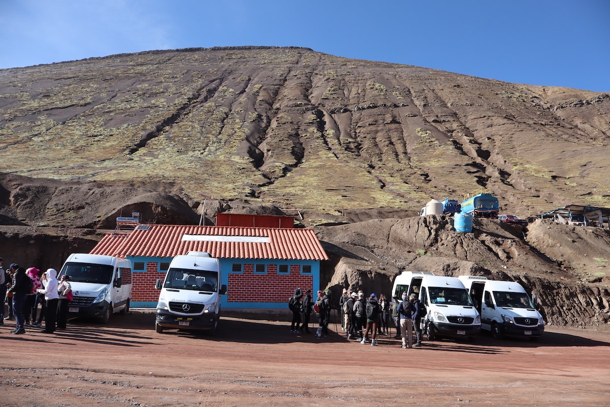 Parking Lot at Rainbow Mountain