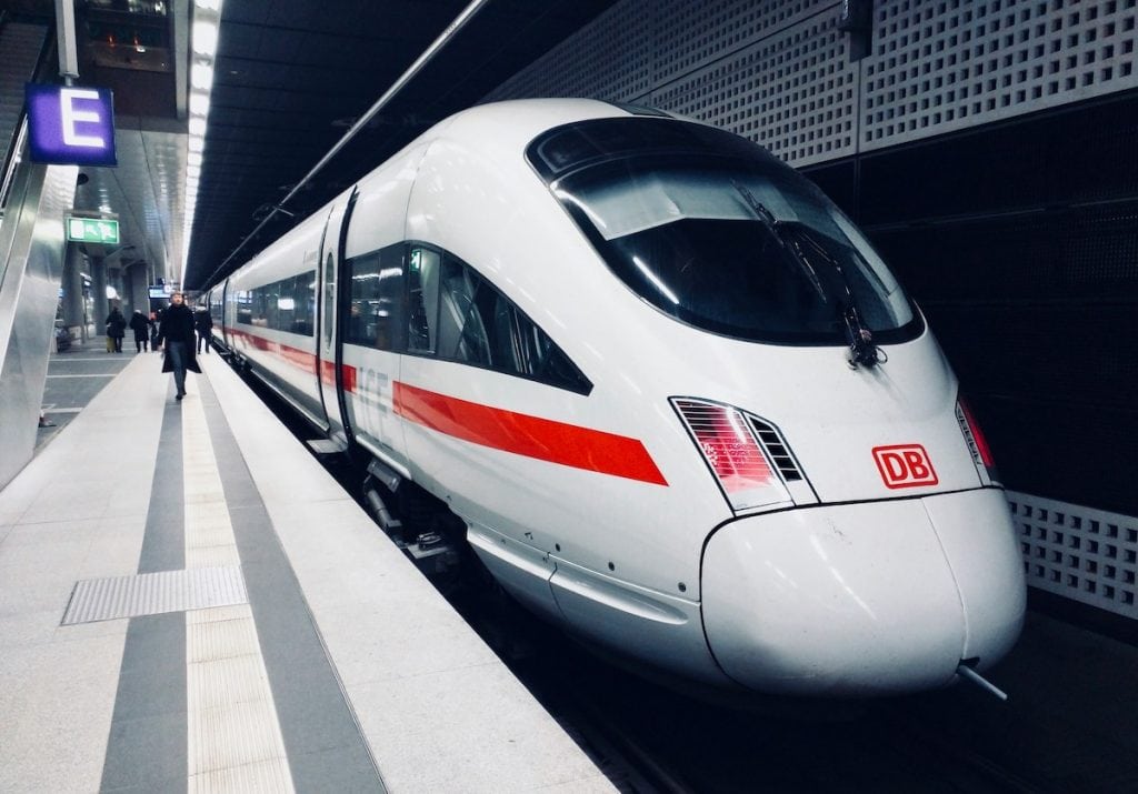 DB Train in Berlin main train station.