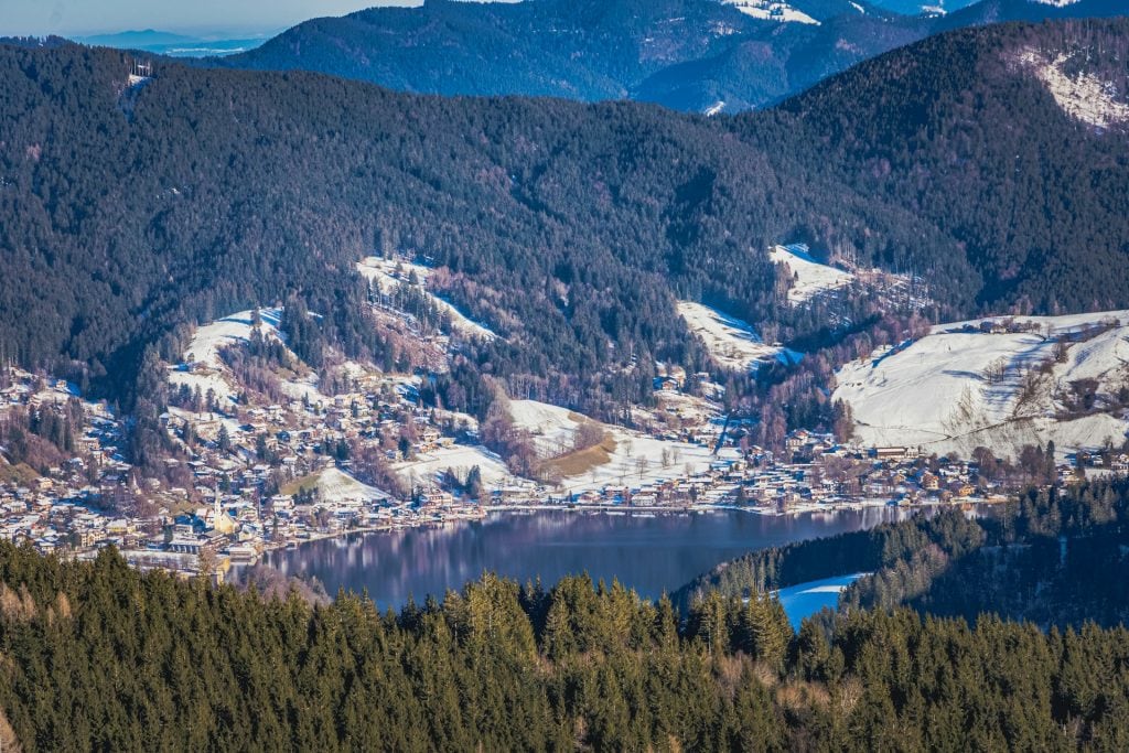 Panoramic view over Lake Schliersee